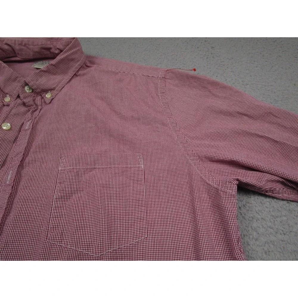 J Crew‎ Shirt Mens XL Red Checked Casual Preppy Button Down Long Sleeve